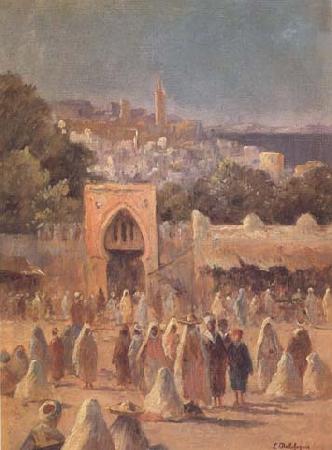 Eugene Delahogue Place du marche a Tanger (mk32) France oil painting art